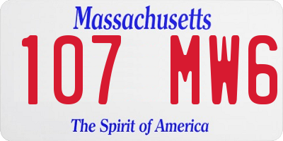 MA license plate 107MW6