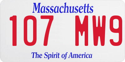 MA license plate 107MW9