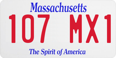 MA license plate 107MX1