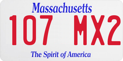 MA license plate 107MX2
