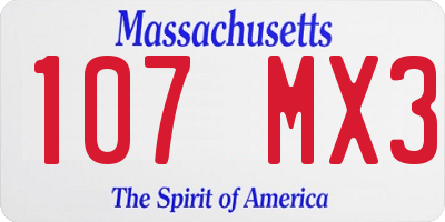 MA license plate 107MX3
