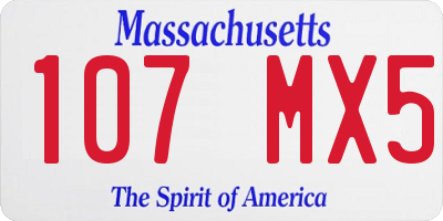 MA license plate 107MX5