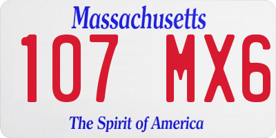 MA license plate 107MX6