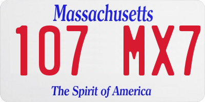 MA license plate 107MX7