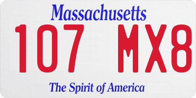 MA license plate 107MX8