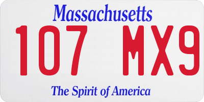 MA license plate 107MX9