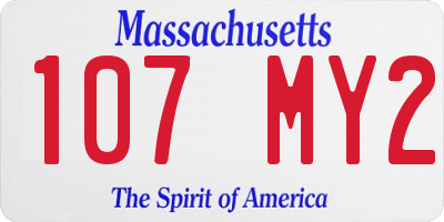 MA license plate 107MY2