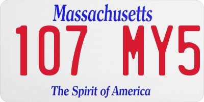 MA license plate 107MY5
