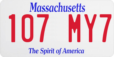 MA license plate 107MY7