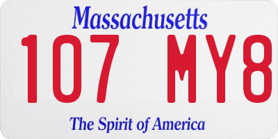 MA license plate 107MY8