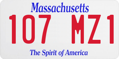 MA license plate 107MZ1