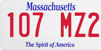 MA license plate 107MZ2