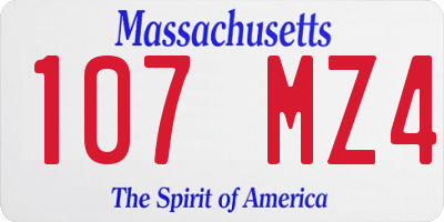 MA license plate 107MZ4