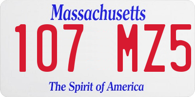 MA license plate 107MZ5