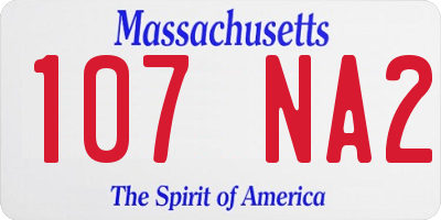 MA license plate 107NA2