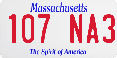 MA license plate 107NA3