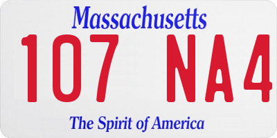 MA license plate 107NA4