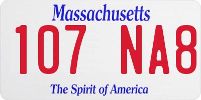 MA license plate 107NA8