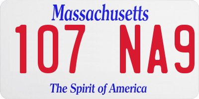 MA license plate 107NA9