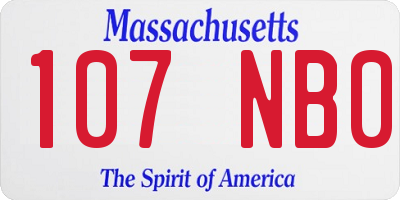 MA license plate 107NB0