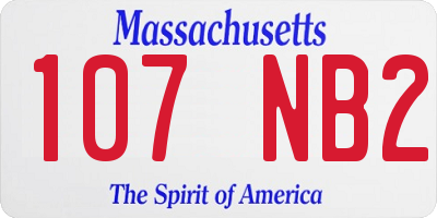 MA license plate 107NB2