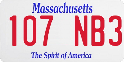 MA license plate 107NB3