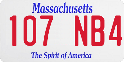 MA license plate 107NB4