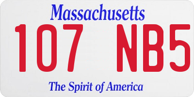 MA license plate 107NB5