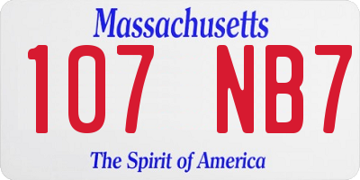 MA license plate 107NB7