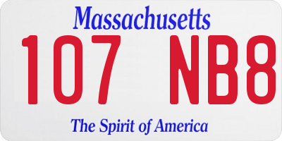 MA license plate 107NB8