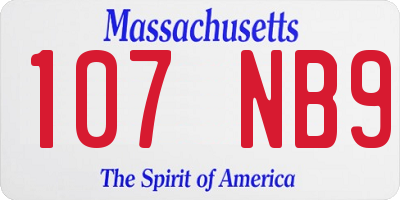 MA license plate 107NB9