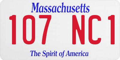 MA license plate 107NC1