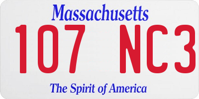 MA license plate 107NC3