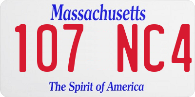 MA license plate 107NC4