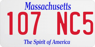 MA license plate 107NC5