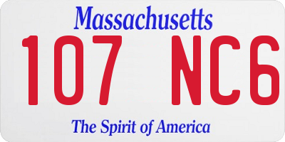 MA license plate 107NC6