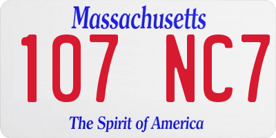 MA license plate 107NC7