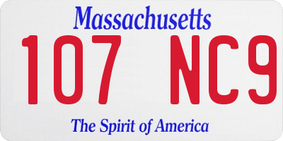 MA license plate 107NC9