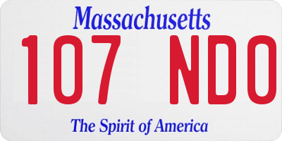 MA license plate 107ND0