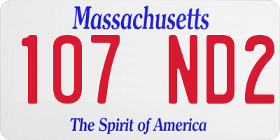MA license plate 107ND2