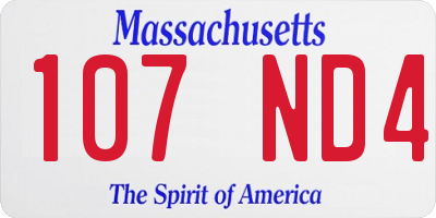 MA license plate 107ND4