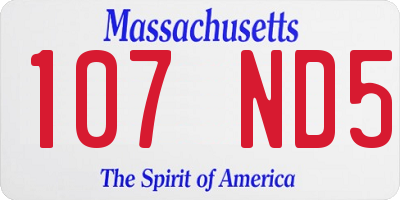 MA license plate 107ND5