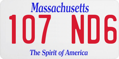 MA license plate 107ND6