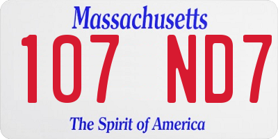 MA license plate 107ND7