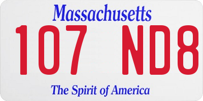 MA license plate 107ND8