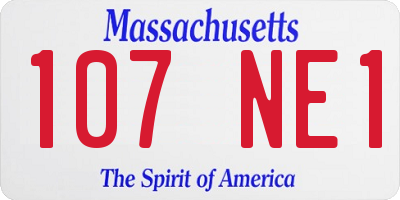 MA license plate 107NE1