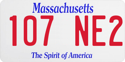 MA license plate 107NE2