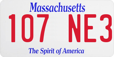 MA license plate 107NE3