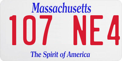 MA license plate 107NE4