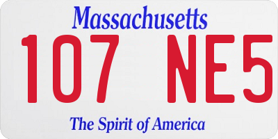 MA license plate 107NE5